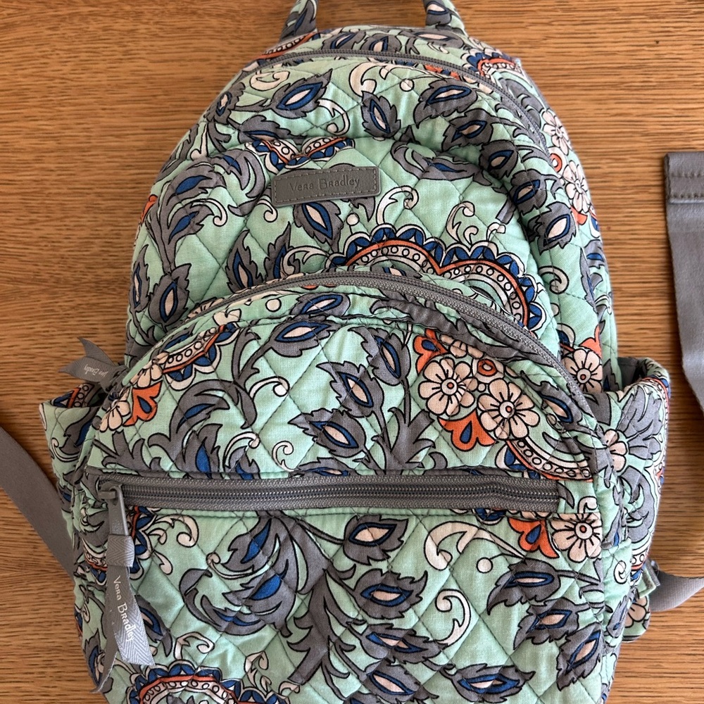 Vera Bradley Paisley Backpack - Green and Gray